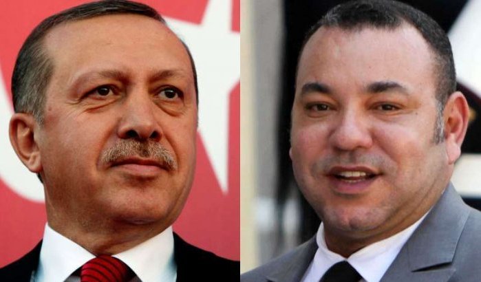 Mohammed VI spreekt met Recep Tayyip Erdogan