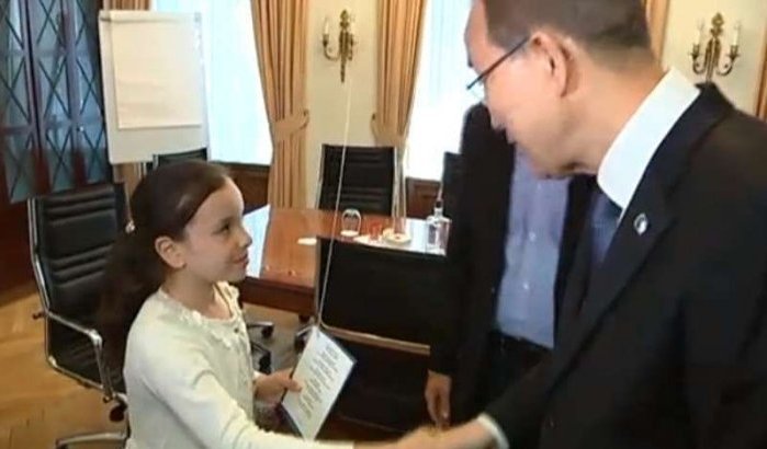 Marokkaans meisje in België ontmoet Ban Ki-moon