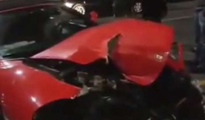 Zware crash met Ferrari in Casablanca