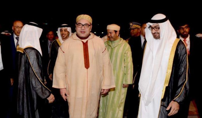Beelden Koning Mohammed VI in de Verenigde Arabische Emiraten