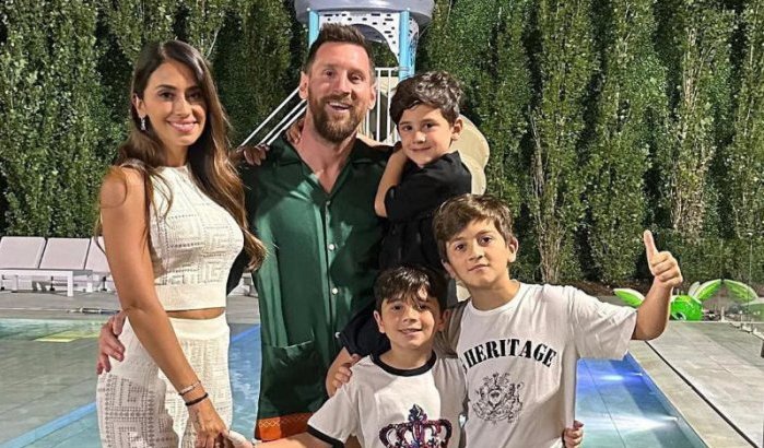 Lionel Messi met gezin op vakantie in Marrakech