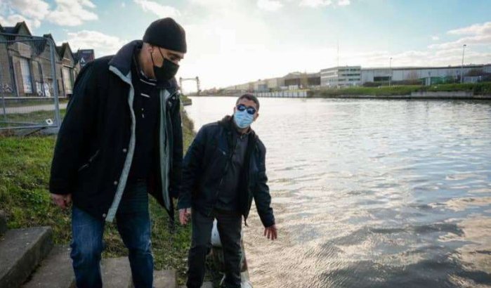 Driss en Bakkaoui redden vrouw uit kanaal in België