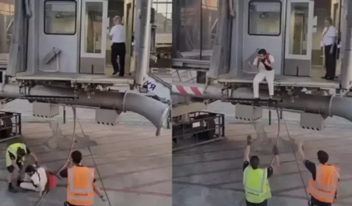 Onwaarschijnlijk incident: Marokkaan komt te laat aan en probeert in vliegtuig te springen (video)