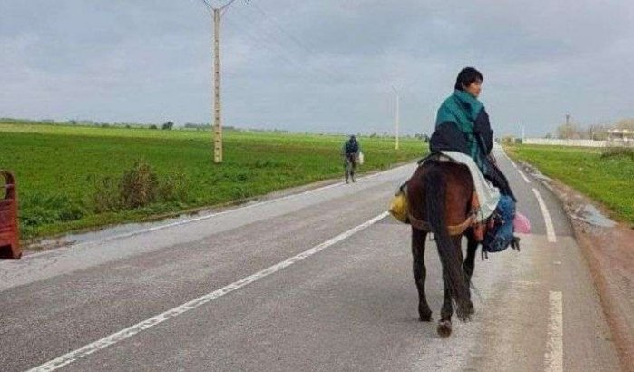 Japanner trekt door Marokko op rug ezel (foto's)