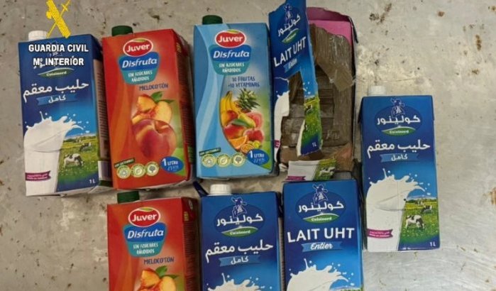 Marokkaanse chauffeur gepakt met hasj in fruitsapdozen in Spanje