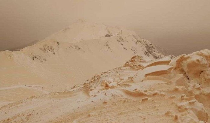 Indrukwekkend: oranje sneeuw in Europa door zand uit Sahara (foto's)