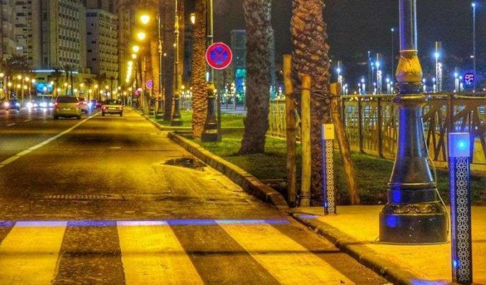 Verlichte zebrapaden maakt oversteken veiliger in Tanger (foto)