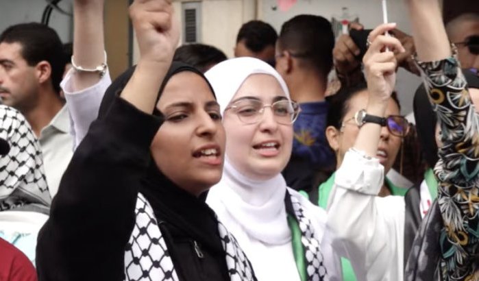 Marokkanen demonstreren voor Palestina
