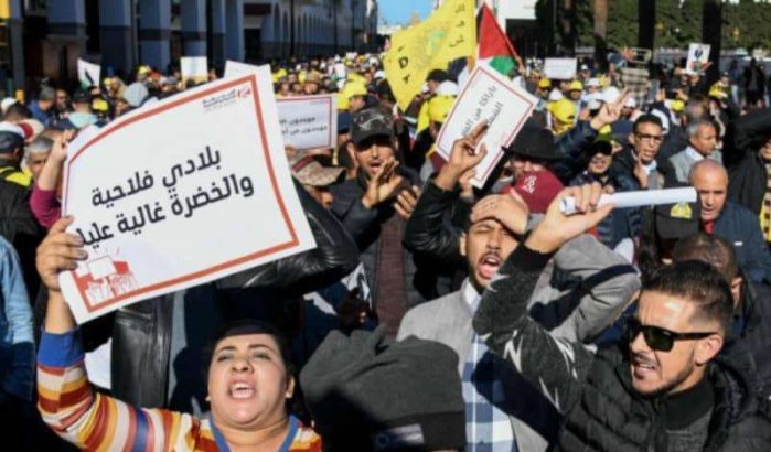 Demonstratie om "eerlijke verdeling rijkdom" in Marokko