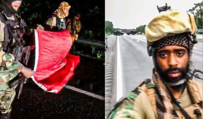 Gewapende mannen zwaaien met Marokkaanse vlag tijdens confrontatie met politie in VS