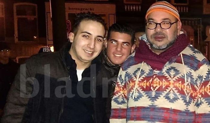 Koning Mohammed VI op Leidseplein in Amsterdam (foto's)
