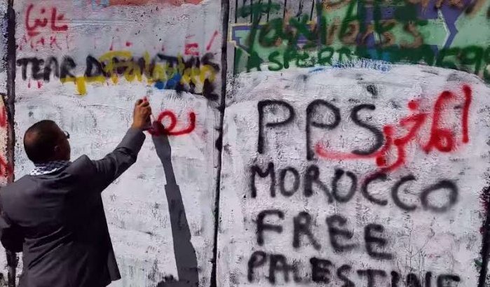 Marokkaanse Partij laat steunbericht aan Palestina op Israëlische Apartheidsmuur