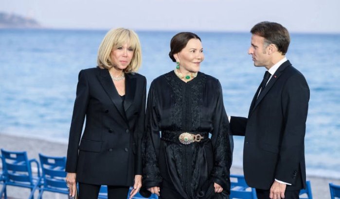 Prinses Lalla Hasnaa op presidentieel diner (video)