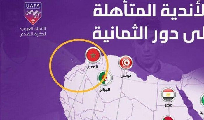 Arabische voetbalunie verdeelt Marokko in drie op kaart (foto)
