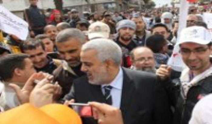 Abdelilah Benkirane op mars voor Palestina