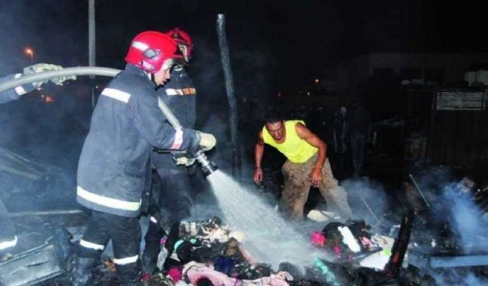 Groothandelsmarkt brand af in Marokko 