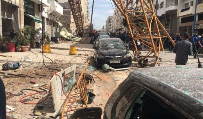 Kraan valt om in Casablanca, 2 gewonden
