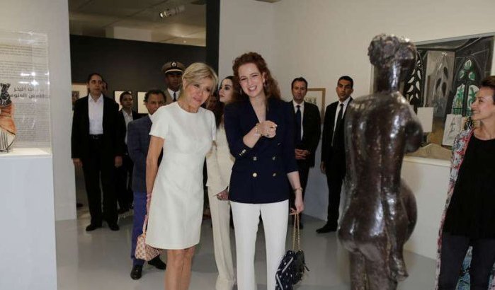 Lalla Salma, Lalla Oum Keltoum en vrouw Franse president samen in Rabat (foto's)