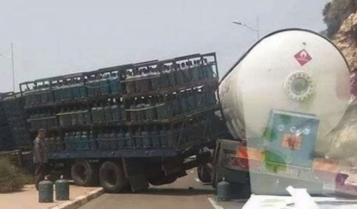 Trucks met gasflessen en benzine knallen tegen elkaar in Agadir
