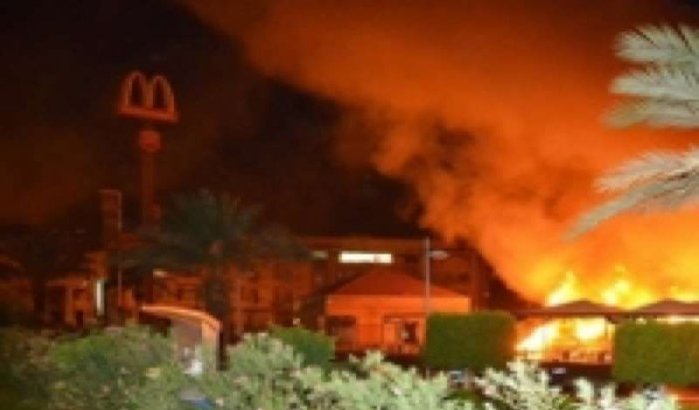 McDonald's Marrakech verwoest door een brand