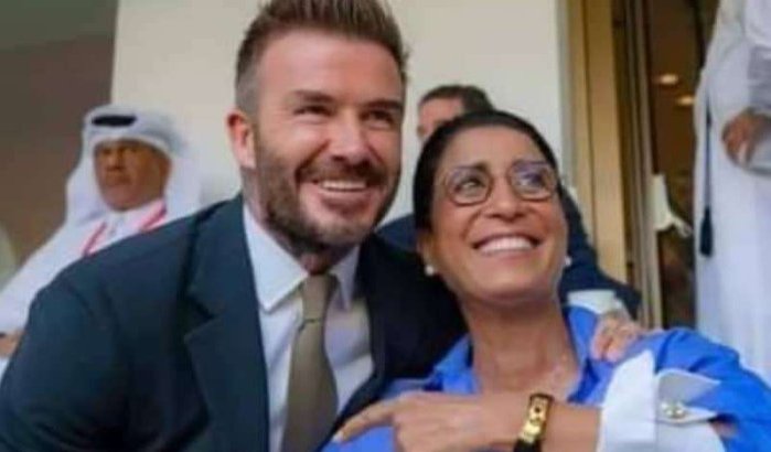 Foto Nawal El Moutawakel en David Beckham hit op internet