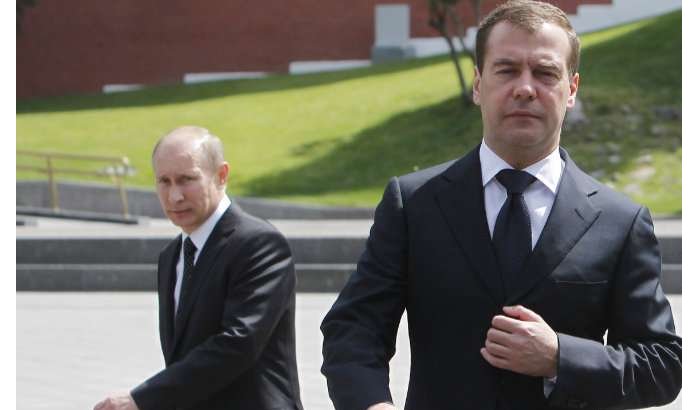 Russische Premier Dmitri Medvedev in oktober in Marokko