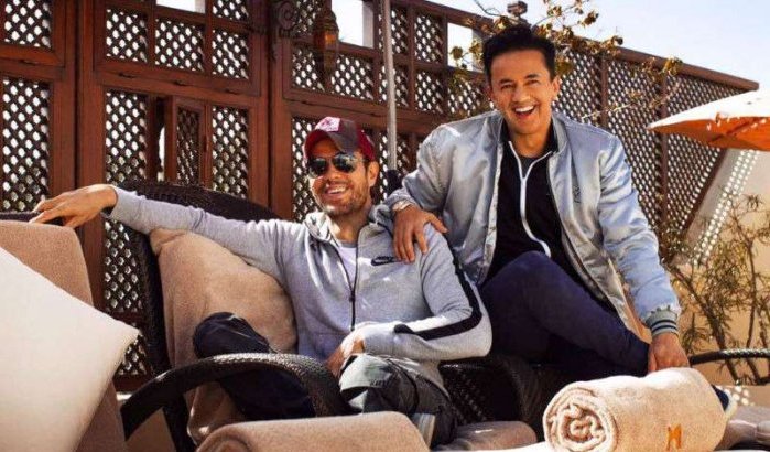 Enrique Iglesias en RedOne relaxen samen in Marokko (foto's)