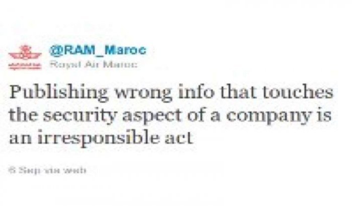 Valse tweet zaait paniek bij Royal Air Maroc 