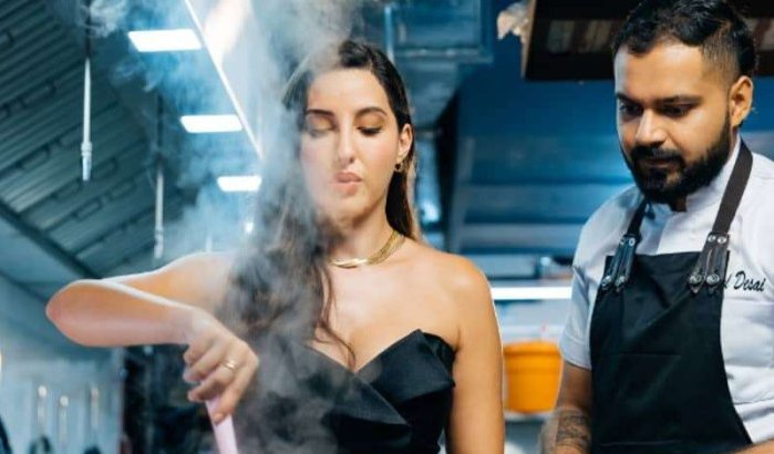Nora Fatehi promoot Marokkaanse keuken in India (video)
