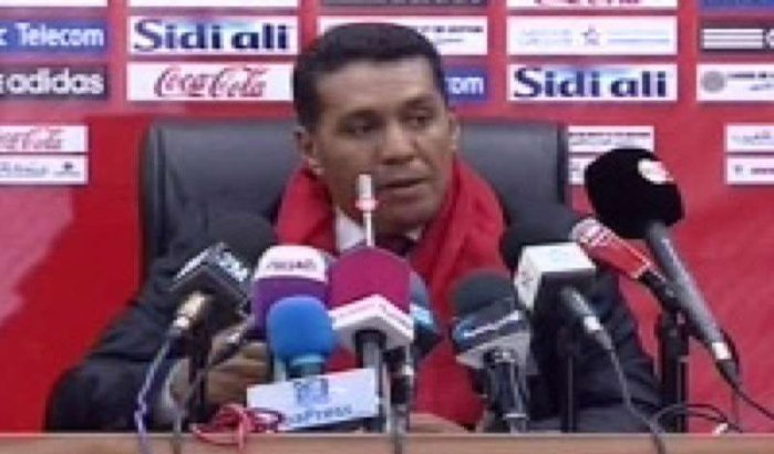 Persconferentie Rachid Taoussi na Marokko-Mozambique 
