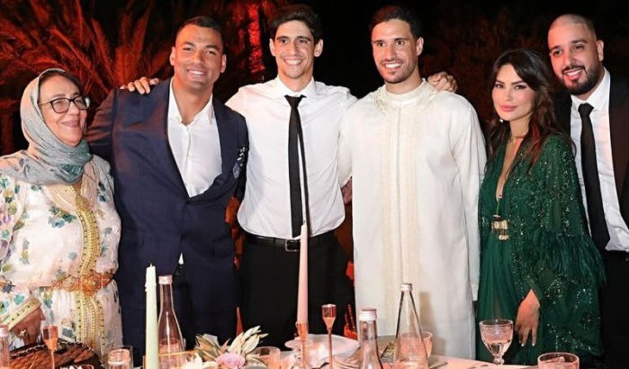 Marokkaanse internationals op bruiloft Munir El Kajoui (foto's)