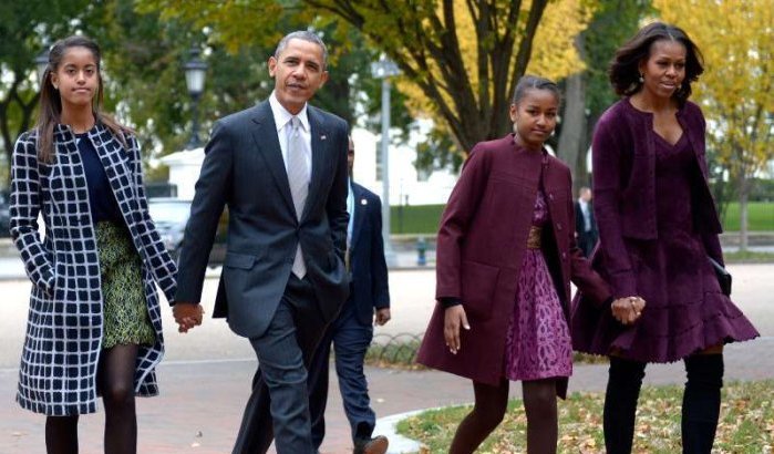 Gezin Obama op vakantie in Marokko