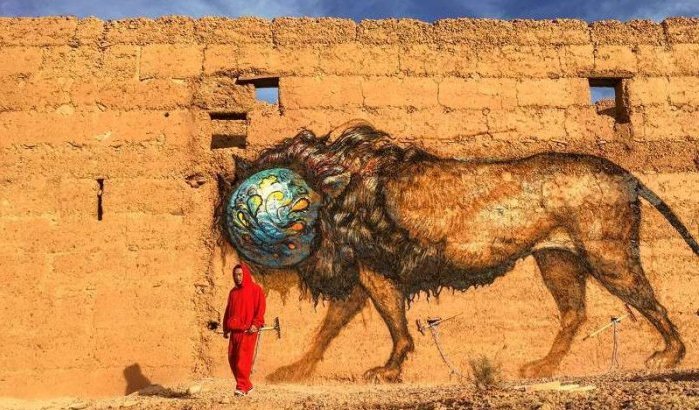 Street art in Marokkaanse woestijn (foto's)