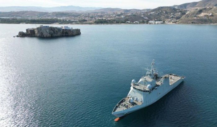 Spaans militair schip vaart nabij Marokko