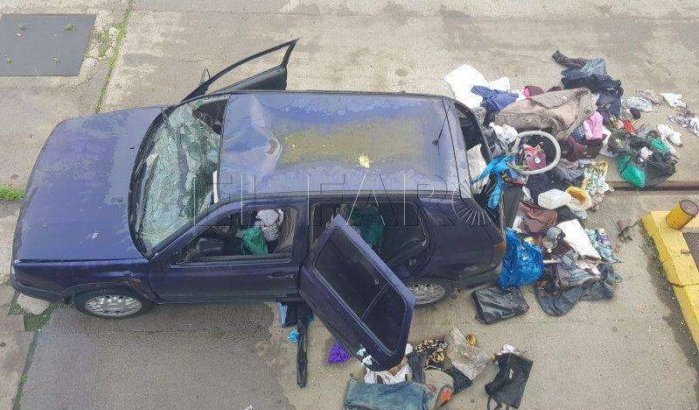 Auto van in Sebta verdronken Marokkaan leeggeplunderd (foto's)