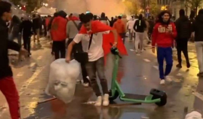 Marokkaanse fans kuisen straten Brussel na rellen (video)