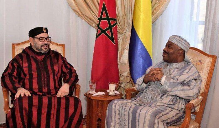Koning Mohammed VI in Gabon