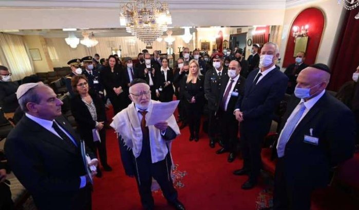 Benny Gantz bezoekt Talmud Torah Synagoge in Rabat
