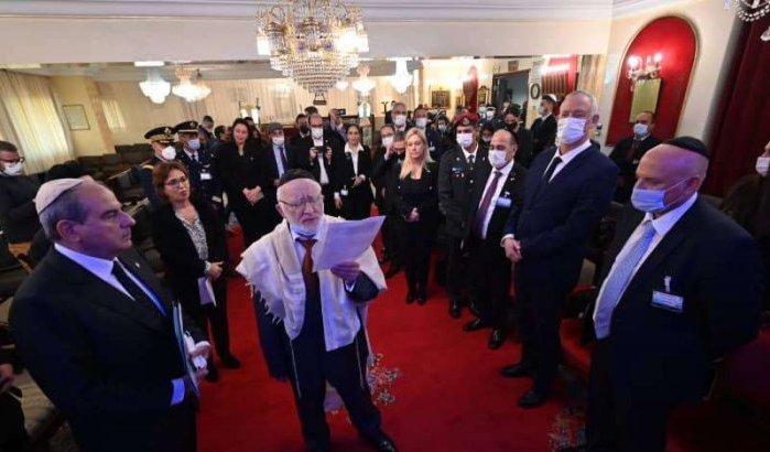 Benny Gantz bezoekt Talmud Torah Synagoge in Rabat