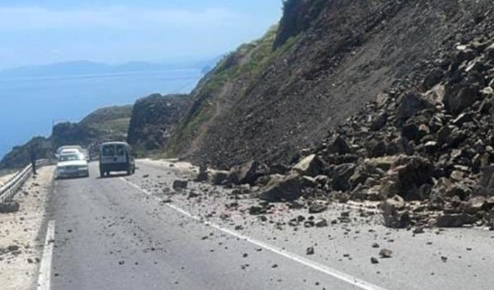 Weg Tetouan-Al Hoceima weer geblokkeerd door rotsval