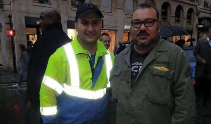Bewondering om foto Koning Mohammed VI met vuilnisman