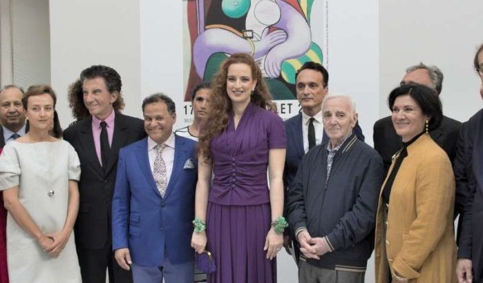 Foto's: Lalla Salma en Charles Aznavour in Rabat
