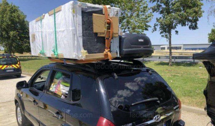Frankrijk: Marokkaan met 900 kilo teveel in zijn auto aangehouden (foto's)