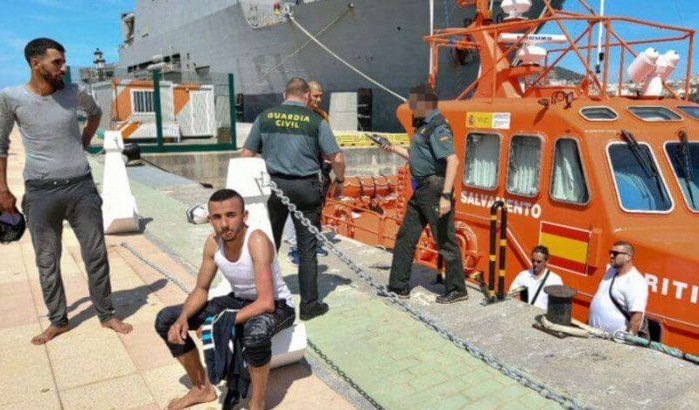 Marokkaanse migranten met kayak naar Spanje