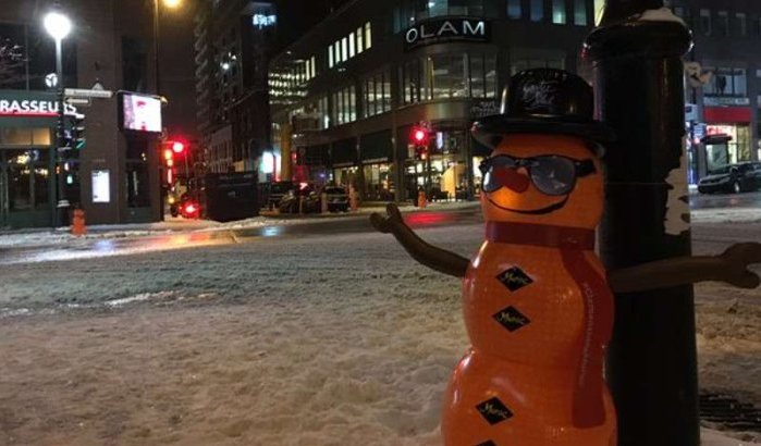 Canada: oranje sneeuwpoppen om Marokkaanse mandarijnen te promoten