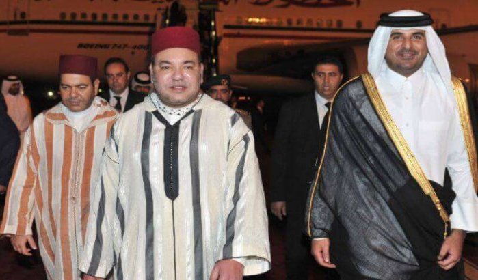Koning Mohammed VI ontmoet Emir Qatar in Mdiq