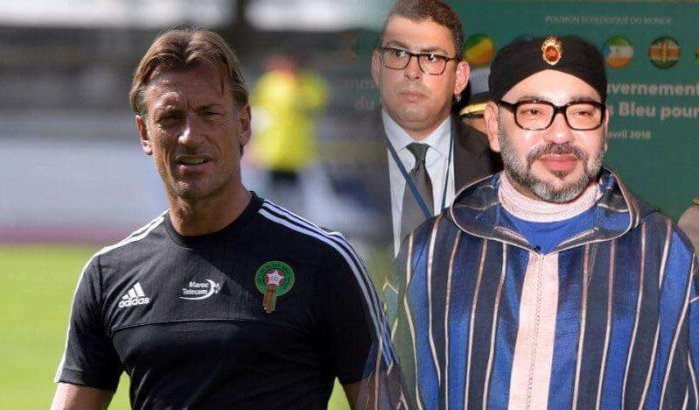 Koning Mohammed VI belt bondscoach Hervé Renard