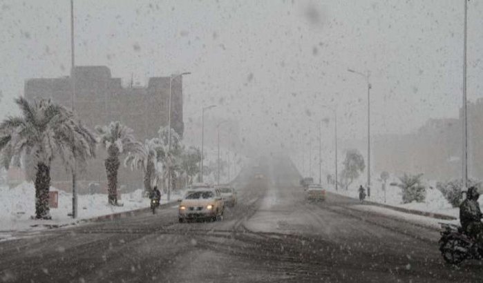 Beelden van Zagora, Ouarzazate en Taroudant onder laag sneeuw