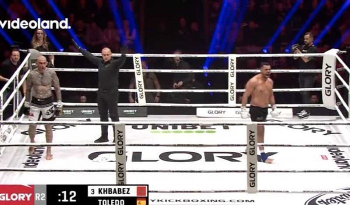 Khbabez trapt tegenstander uit de ring op Glory 84 