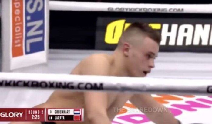 Mohamed Jaraya knockout geslagen door Murthel Groenhart (video)